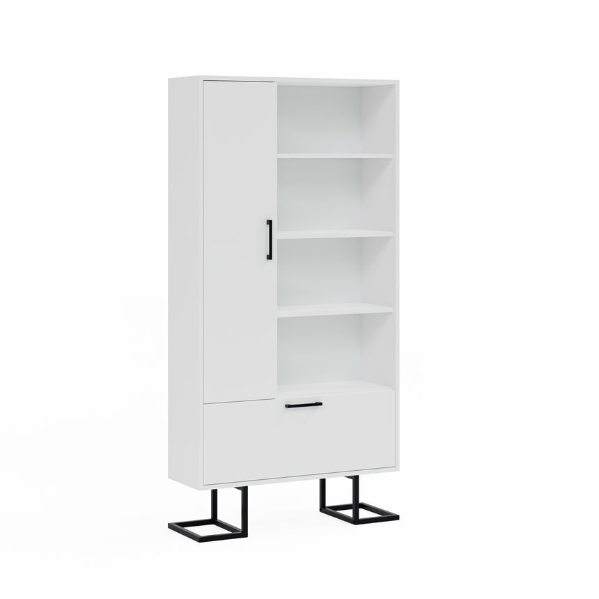 Full Moon Bookshelf with 2 Doors &amp; 4 Shelves