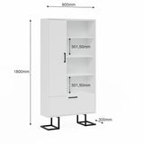 Full Moon Bookshelf with 2 Doors &amp; 4 Shelves