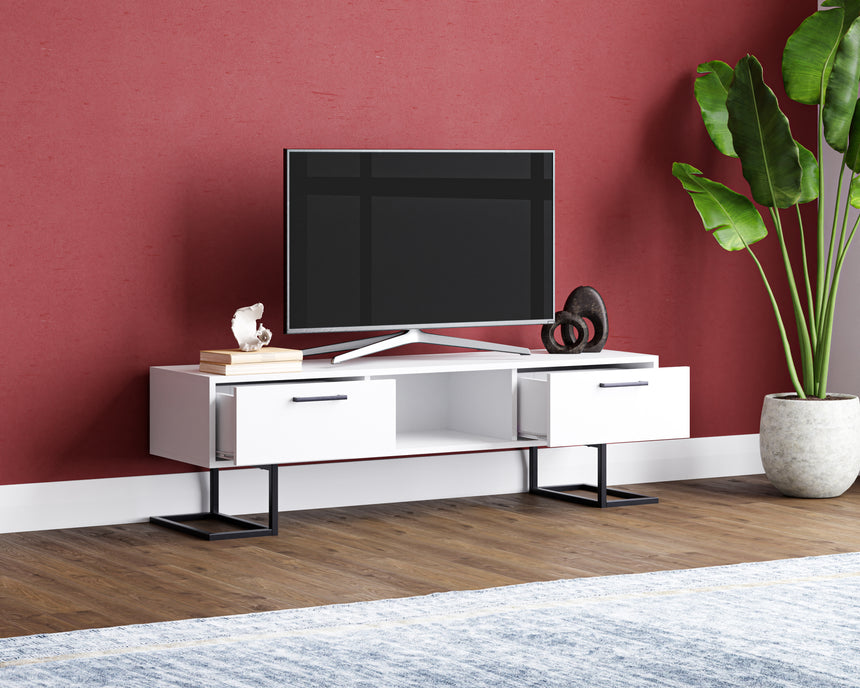 Full Moon TV Stand with 2 Drawers &amp; Shelves