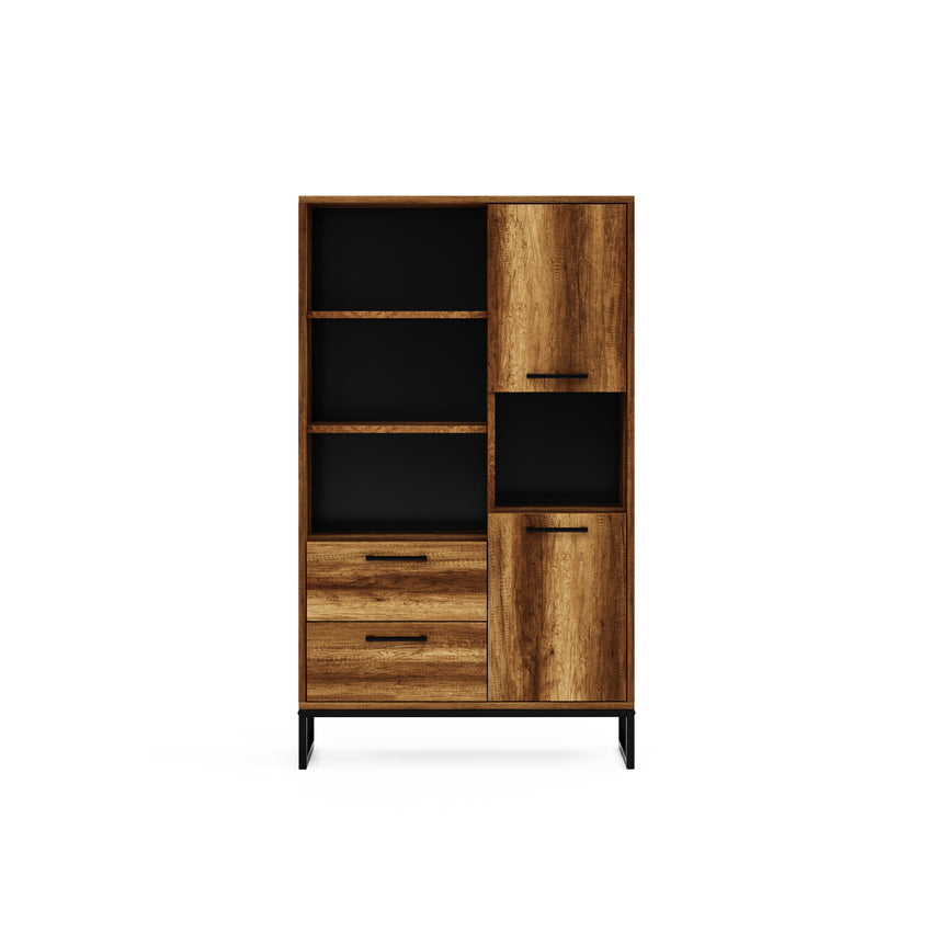 Yukon Bookshelf with 4 Shelves, 2 Doors &amp; 2 Drawers