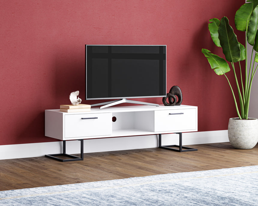 Full Moon TV Stand with 2 Drawers &amp; Shelves