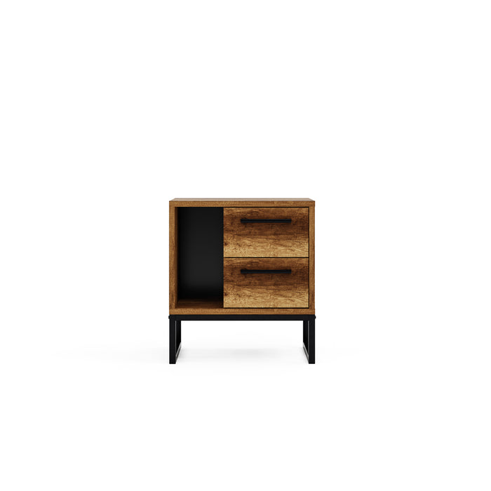 Yukon 2 Drawers &amp; Shelf Nightstand