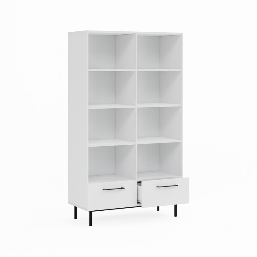 Volga Bookcase with 2 Drawers and 8 Shelves