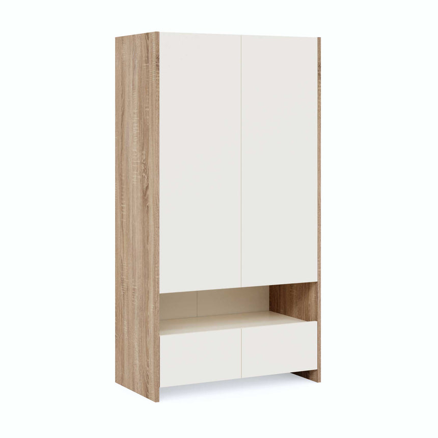 Cora Wardrobe with 2 Doors, 2 Drawers &amp; Shelves