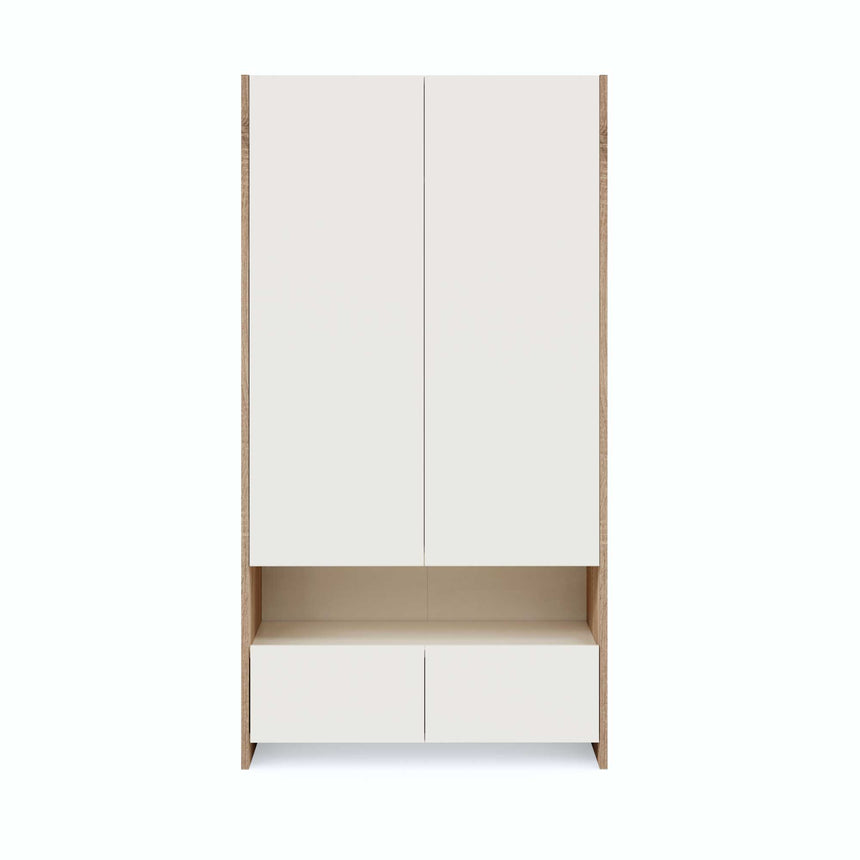 Cora Wardrobe with 2 Doors, 2 Drawers &amp; Shelves