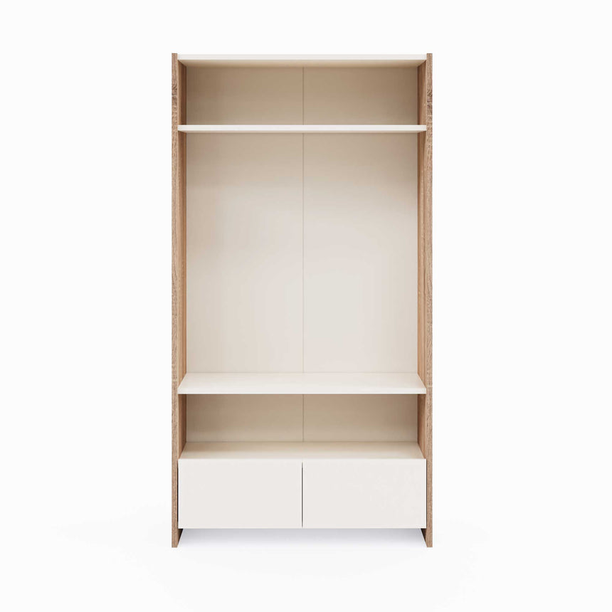 Cora Wardrobe with 2 Doors, 2 Drawers &amp; Shelves