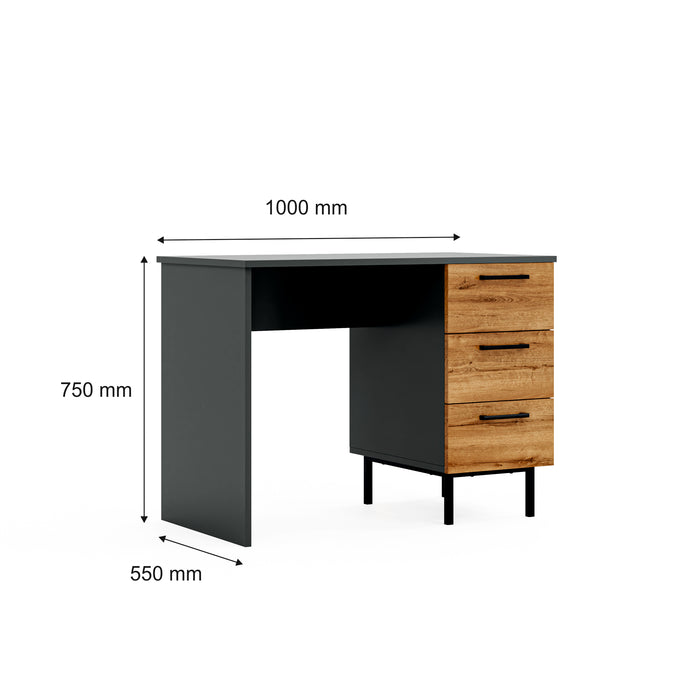 Volga 3 Drawer Desk