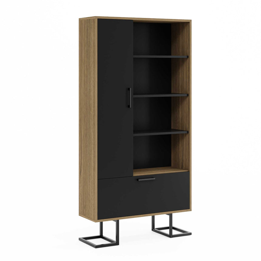 Full Moon Bookshelf with 2 Doors &amp; 4 Shelves