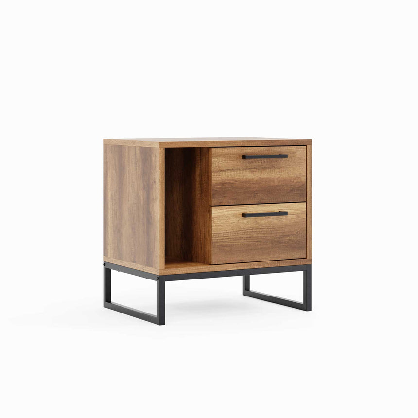 Yukon 2 Drawers &amp; Shelf Nightstand