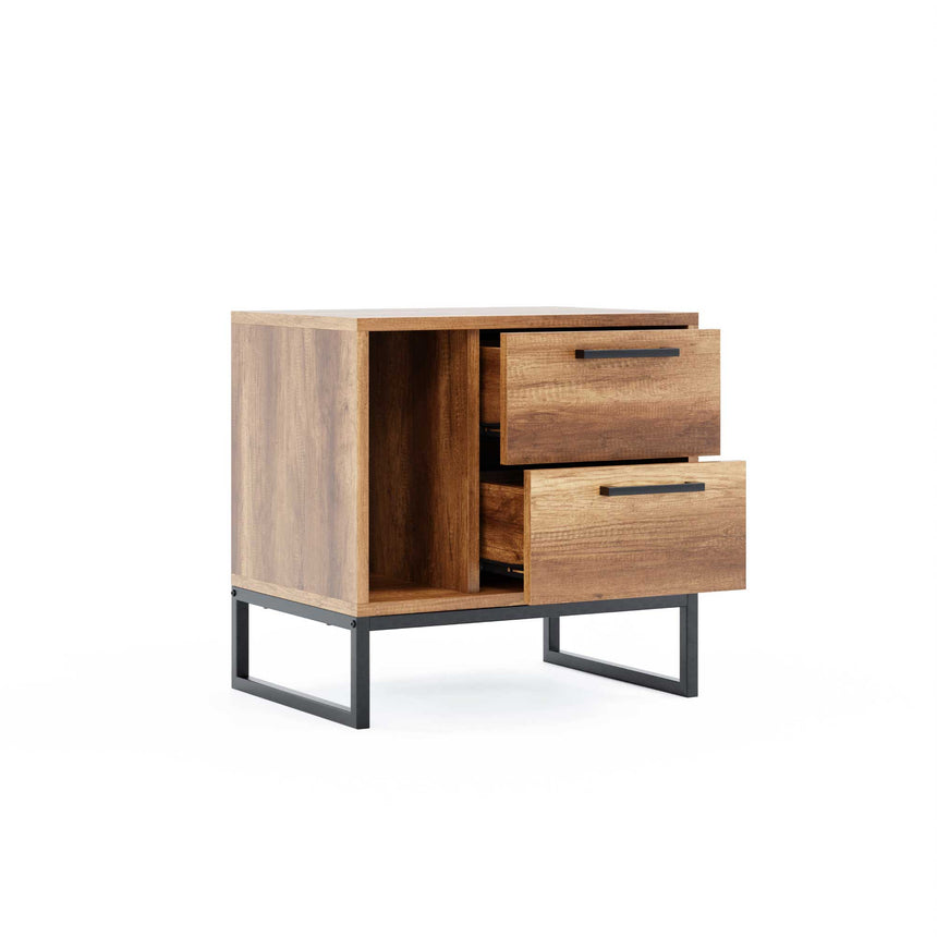 Yukon 2 Drawers &amp; Shelf Nightstand